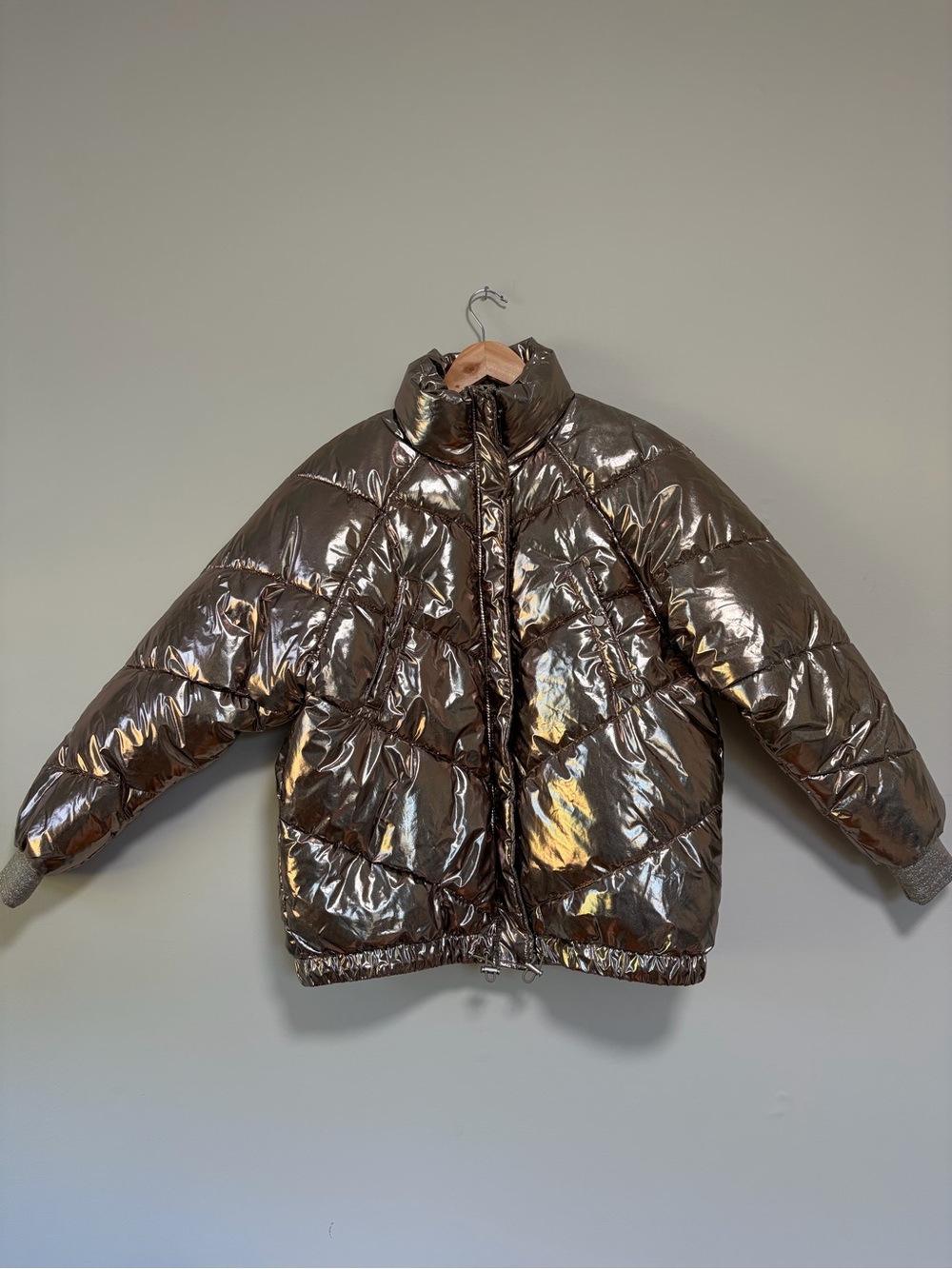 H&M Metallic Puffer Jacket - Shiny Gold/Bronze